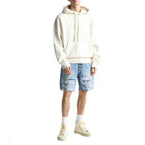 <b>Men's</b> Casual Breathable Light Wash Denim Shorts High-Design Streetwear Knee-Length Straight <b>Jeans</b> Low <b>Waist</b> Distressed <b>Jean</b> - Product Image 4
