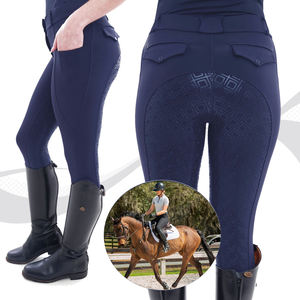 Obtenez des jodhpurs et des culottes d'équitation personnalisés pour femmes en gros, obtenez des leggings d'équitation personnalisés avec poche et extensible doux - Product Image 1