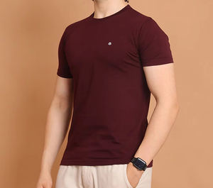 Camiseta lisa de verano de algodón 100% de alta calidad para hombre, camisetas transpirables de manga corta con cuello redondo y logotipo personalizado - Product Image 1