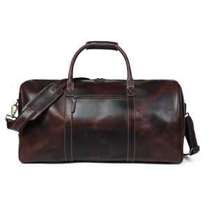 The Buffalo Traveller Walnut Sport Duffle Bag Bolso plegable de cuero genuino y lona Bolso de cuero genuino y lona - Product Image 6