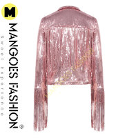 Veste matelassée Mangoes Fashion à sequins et broderies, style streetwear hiver, manches longues, réfléchissante, respirante, en toile de coton pour femme