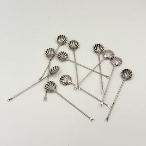 Cuillères à dessert en acier inoxydable pour bar et vente chaude, design unique, manche en forme de coquille longue, pour fruits et glaces - Product Image 3