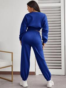 Haute qualité Designer décontracté deux pièces ensemble pour femmes manches courtes hauts et pantalons nouveauté ensembles de jogging - Product Image 3