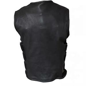 Vente en gros Nouvelle mode pour hommes Gilet en cuir véritable Gilet avec logo personnalisé et design Gilet sans manches pour hommes - Product Image 6