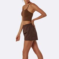 Conjunto Deportivo de Invierno para Mujer, 100% Poliéster, Shorts de Cintura Alta con Sujetador Deportivo, Características de Maternidad, para Yoga, Gimnasio, Fitness y Running