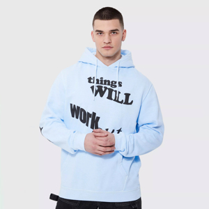 Pull à capuche en coton surdimensionné pour homme, haut de sport à la mode avec logo personnalisé, teint uni pour l'hiver - Product Image 1