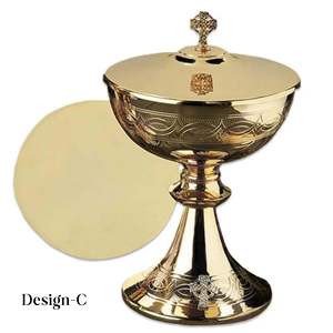 Diseño único de patena de ciborio de alta calidad hecho a mano, técnica pulida con forma de motivo de vid decorada para adultos y niños - Product Image 4