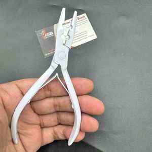 Alicates aplicadores de microperlas de acero inoxidable mate blanco con logotipo personalizado para extensiones de cabello indio estilo de onda profunda suelta - Product Image 5