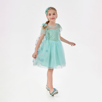 Ensemble de robe de princesse sur le thème de La Reine des Neiges avec détails scintillants pour filles, couleur et taille personnalisées, matière