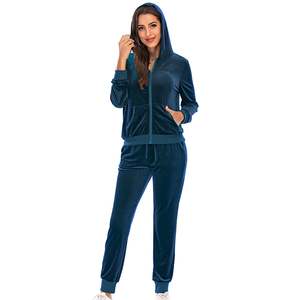 Conjunto Deportivo Informal de Terciopelo para Mujer, Sudadera con Capucha y Cremallera Personalizada y Pantalones, Conjunto de Dos Piezas a Juego, Ropa Deportiva para Mujer - Product Image 6