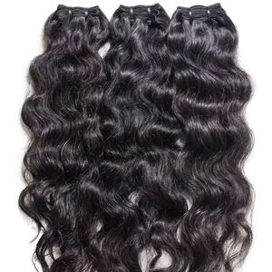 Extensions de cheveux humains Remy indiens, 100% cheveux vierges du temple, non traités, bruts, double trame, 100 grammes, marque VGP, tissage - Product Image 1