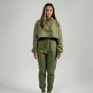 ชุดวอร์มเสื้อครอปสำหรับผู้ชายชุดวอร์มคอตตอนผ้าฟลีซออกแบบได้ตามต้องการสำหรับผู้หญิงจ็อกเกอร์ - Product Image 1