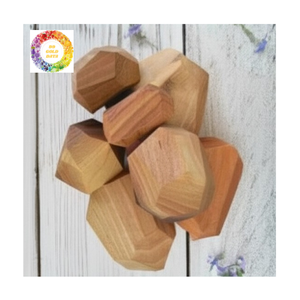 Ensemble de blocs de roche d'équilibre en bois Montessori de style Waldorf, pierres empilables écologiques faites à la main pour enfants, jouet en bois naturel à extrémité ouverte - Product Image 4