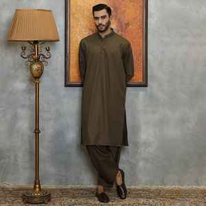 Service OEM ODM – Nouveauté : Ensemble 2 pièces Shalwar Kameez uni bordeaux pour homme, style Pathani afghan pakistanais, coupe classique, tenue musulmane - Product Image 4