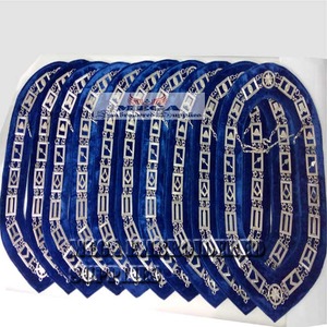 Venta al por mayor ODM Silver Blue Lodge Master Mason Regalia Collar de cadena para uso de regalo - Product Image 4