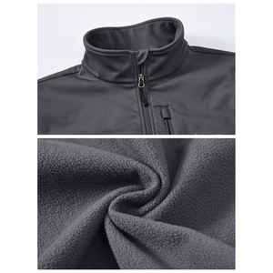 2025 veste d'hiver Softshell pour hommes Logo personnalisé OEM de haute qualité couleur unie coupe-vent toile vêtements d'extérieur support Placement avant - Product Image 4