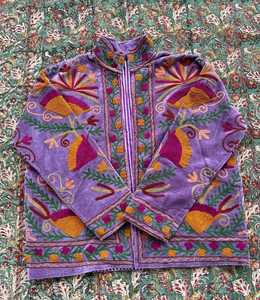 Best Quality Handmade Suzani Embroidery <b>Velvet</b> Winter Jacket Women Short Suzani Jacket Free Size Short <b>Quilted</b> Kantha Jacket - Product Image 1