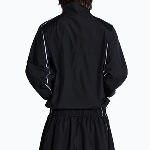 Chaqueta reflectante con cremallera, conjunto cortavientos a rayas laterales, chándal con logotipo personalizado para hombre - Product Image 4