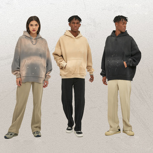 Pull à capuche lourd, vêtements de jogging, sweat-shirts, impression personnalisée, hommes, broderie unie, sweat-shirts surdimensionnés pour hommes - Product Image 6