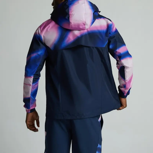 OEM Custom Men's Winter Printed Outdoor Sportswear Polyester Cotton Breathable Windbreaker <b>Zip</b>-Up Track Jacket <b>Hooded</b> Pants - Product Image 6