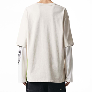 เสื้อยืดแขนยาวสองชั้นแบบกำหนดเองสำหรับผู้ชาย ผ้าฝ้าย 100% แห้งเร็วและระบายอากาศได้ดี - Product Image 5