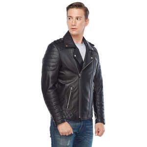Nouvelle Veste Moto Unisexe en PU 2026 – Style Urbain Noir avec Col Rabattable Fin – Collection Automne – OEM Front - Product Image 5