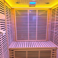 Sauna Infrarroja Interior para 2 Personas con Bajo EMF, Madera de Hemlock Canadiense y Calentadores de Espectro Completo para Bienestar en el Hogar y SPA