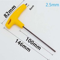 Kunci Hex T-Handle Profesional 2.5mm 10mm Lapisan Krom Presisi Tinggi, Alat Tahan Lama untuk Perbaikan Mekanik