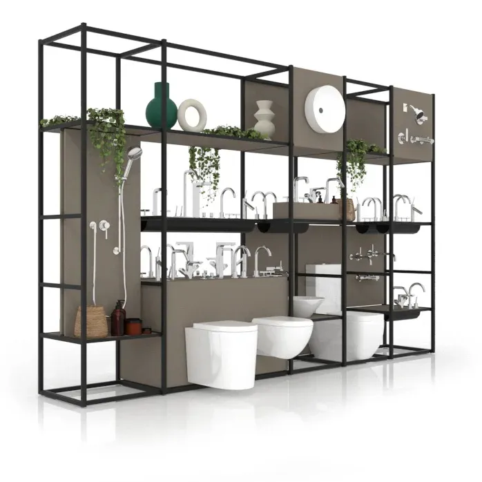 INSCA Display for toilets and bathroom faucets Composition 178  tile showroom display