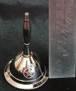 Cloche d'appel en laiton fort de 3 pouces pour la décoration intérieure Cloche à main d'autel Pandulam avec pentagramme pour la prière par les expéditeurs indiens - Product Image 5