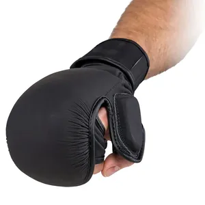ถุงมือชกมวยหนังวัวขนาด12ออนซ์16ออนซ์ถุงมือฝึกกีฬาแบบมือเปิดโลโก้ออกแบบได้ตามต้องการ - Product Image 2