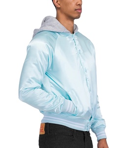 เสื้อแจ็กเก็ตเบสบอลผ้าซาตินสำหรับผู้ชายเสื้อแจ็กเก็ตแบบมีฮู้ดสำหรับใส่ไปมหาวิทยาลัยมหาวิทยาลัยระบายอากาศได้ดีเสื้อแจ็คเก็ตบอมเบอร์ขนแกะมีฮู้ดสำหรับฤดูหนาว - Product Image 6