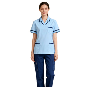 Tenues médicales de soins infirmiers de haute qualité 2025, ensembles de blouses médicales à col en V, ensembles d'uniformes d'hôpital, ensembles de blouses de soins infirmiers à manches courtes - Product Image 4