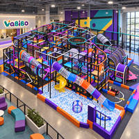 Aire de jeux intérieure de qualité commerciale sur le thème Princesse Vabibo avec trampoline, bowling, jeux souples, salle de jeux VR laser, salle de fête et piscine à balles