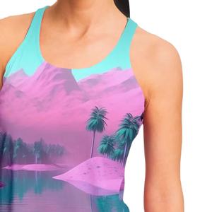 Débardeur de course sans manches pour femme 2025, impression en relief, coupe courte, logo avant, style urbain, séchage rapide, vente en gros - Product Image 3