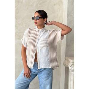 Blusas y Camisas a Rayas para Mujer Topshow con Adornos de Piedras - Venta al Por Mayor - Product Image 5