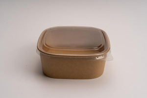 Vendita calda eco-friendly di alta qualità biodegradabile quadrato Kraft ciotola di carta su misura Logo da te per il servizio e lo stoccaggio - Product Image 2