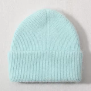 Fabrication de bonnets en laine d'hiver tricotés en mohair, étiquette privée, qualité personnalisée, logo personnalisé, bonnet en mohair - Product Image 5