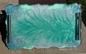 Plateau en résine fait main avec sous-verres, modèle simple et élégant, ensemble de service pour un usage quotidien à la maison et au bureau - Product Image 2