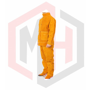 Chaquetas DE SEGURIDAD Pantalones para soldadores Retardante de llama 9 tipos Elegir-Amarillo-XL Hecho Cuero de calidad 800C Respirador resistente al calor - Product Image 4