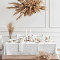 Nappe de table moderne en coton blanc pour fête, pique-nique, restaurant, cuisine et décoration alimentaire - Réutilisable, durable, lavable