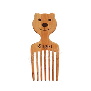 Peigne à dents larges en bois de bambou naturel écologique pour bébé et enfant - Product Image 1