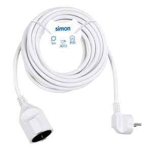 5m. Cavo di prolunga 3x1.5mm. 16A bianco (Simon PL165103) - Product Image 1