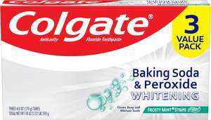 Dentifrice blanchissant Colgate bicarbonate de soude et peroxyde, Frosty Mint Stripe - 6.0 onces disponibles à la vente en gros Packs - Product Image 3