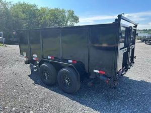 Remorque à benne basculante autoportée pour tracteur agricole de petite taille 7 x 14 avec engrenage et moteur, capacité de 3 tonnes, à vendre - Product Image 6