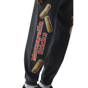 กางเกงจ็อกเกอร์ผู้ชายลำลอง ผ้าฝ้าย 100% น้ำหนักเบา เอวกลาง ทรงหลวม สีอ่อน ปิดเชือกผูก ลายกราฟิกพิมพ์ DTG ประดับคริสตัล ทรงโอเวอร์ไซส์ - Product Image 4