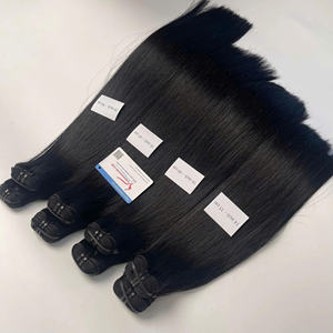 Extensions de cheveux à trame droite en os Super Double Drawn Couleur naturelle Pas de livraison directe de cheveux complets mélangés - Product Image 1