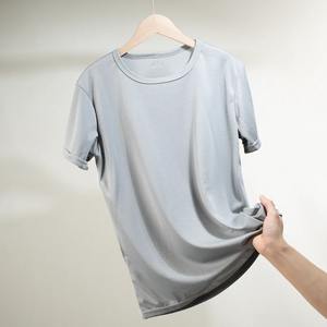 100% coton T-Shirt unisexe Simple et élégant doux et respirant cou à manches courtes T-shirt solide motif Polyester/coton matériel - Product Image 4