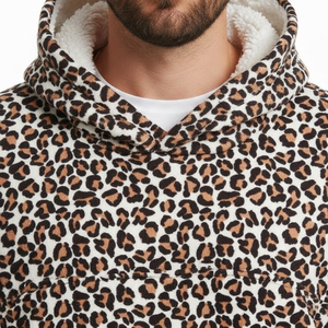 Fabrication professionnelle de sweats à capuche personnalisés à imprimé léopard pour hommes, design très demandé, sweats à capuche à imprimé léopard pour hommes en faible MOQ - Product Image 4