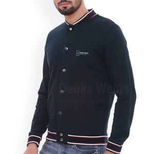 Veste Letterman pour homme en coton personnalisée à col montant, avec broderie chenille et appliqué, faible MOQ - Product Image 2